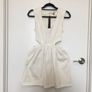 Bershka White Cute Cut out Mini Dress